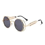 Karsaer Steampunk Sonnenbrille Retro Runde Hippie Metallrahmen...