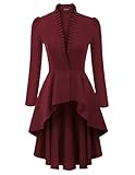 SCARLET DARKNESS Damen Elegant Stehkragen High-Low Party Mäntel...
