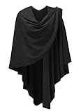 PULI Damen Sweatshirt Strickschal vorne kreuzen Poncho Decke Cape...