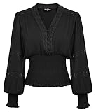SCARLET DARKNESS Damen Steampunk Piratenhemd Korsett Elastisch...