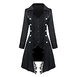 Feynman Damen Steampunk Frack Gothic Mantel mit Spitze, Fraun...