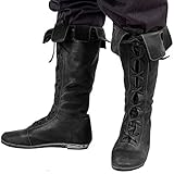 Mooke Herren Reitstiefel Vintage Mittelalterliche Flache Stiefel...
