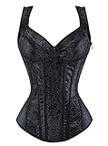 KUOSE Damen Schwarz Shapewear Korsett Vintage Gothic Vollbrust...