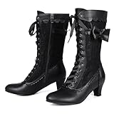 Voviggiw Damen-Stiefel im Vintage-Stil viktorianische Stiefel...