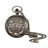 JewelryWe Vintage Schloss Taschenuhr mit Kette: Steampunk...