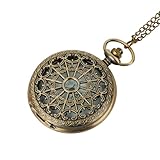 Tomedeks Vintage Taschenuhr Glatte Quarz Taschenuhr mit Kette...