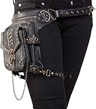 Malayas Leder Vintage Schultertasche, Steampunk Punk Handtasche,...