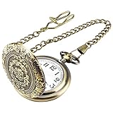 JSMTKJ Vintage Taschenuhr mit Kette, Arabisch Ziffern Quarz...