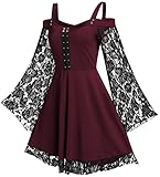 SEAUR Mittelalter Kleidung Damen Kleid Cosplay Hohe Taille...