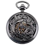 ManChDa Retro Taschenuhr Herren mit Kette analog Handaufzug...